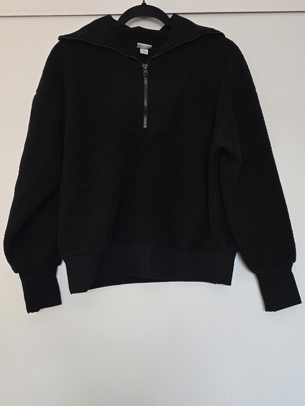 A New Day - Black Sherpa Quarter Zip Sweatshirt